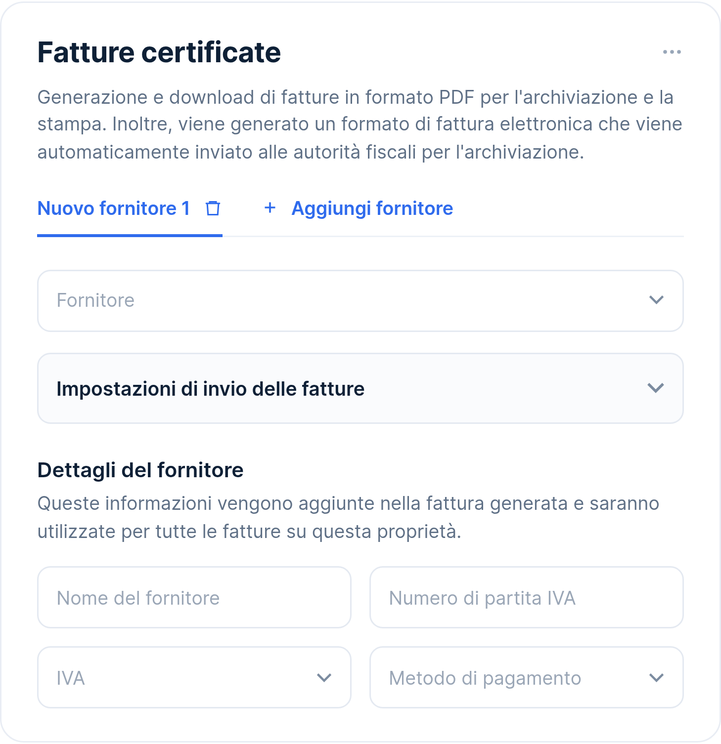 Schermata Chekin con le fatture elettroniche degli ospiti